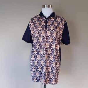 Mens Medium Got It Designer Tee Blue Tan Pullover